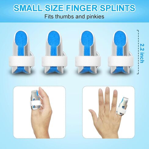 Finger Splint For Thumbs & Pinkies, Adjustable Aluminum Support for Mallet Finger, Finger Fracture, Sprain and Strain, Protect Sensitive Cut Fingers, Breathable Lightweight Finger Braces Joint Stabilize (Small, 2 Pcs) in Saudi Arabia