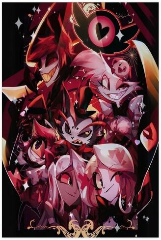 GailyZingy 12x18 in poster Hazbin Anime Has Been Hotel Canvas Print Wall Art Room Aesthetics HD Decorative Painting for Bedroom Liveroom Dorm Deco Unframe, 30*45（cm）, style-4 in Saudi Arabia