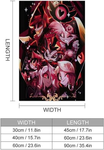 GailyZingy 12x18 in poster Hazbin Anime Has Been Hotel Canvas Print Wall Art Room Aesthetics HD Decorative Painting for Bedroom Liveroom Dorm Deco Unframe, 30*45（cm）, style-4 in Saudi Arabia