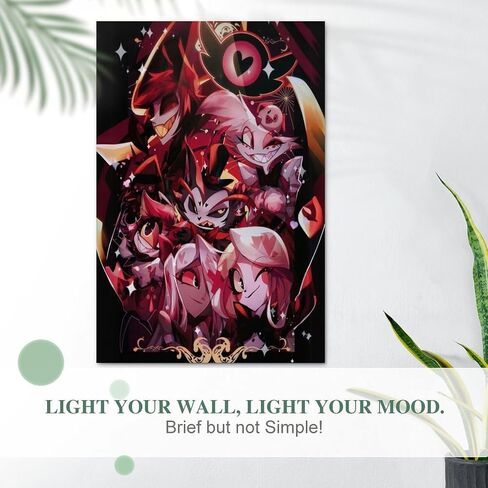 GailyZingy 12x18 in poster Hazbin Anime Has Been Hotel Canvas Print Wall Art Room Aesthetics HD Decorative Painting for Bedroom Liveroom Dorm Deco Unframe, 30*45（cm）, style-4 in Saudi Arabia