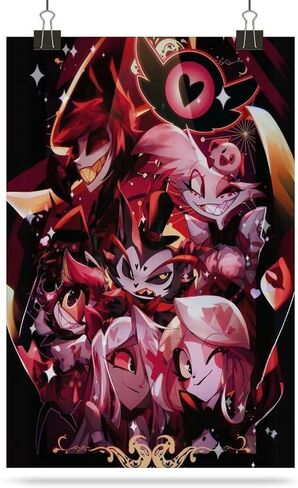 GailyZingy 12x18 in poster Hazbin Anime Has Been Hotel Canvas Print Wall Art Room Aesthetics HD Decorative Painting for Bedroom Liveroom Dorm Deco Unframe, 30*45（cm）, style-4 in Saudi Arabia