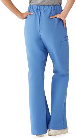 Medline ComfortEase Women's Modern-Fit Cargo Scrub Pants, 4 Pockets, Ceil Blue, Size X-Small, Petite Inseam in Saudi Arabia