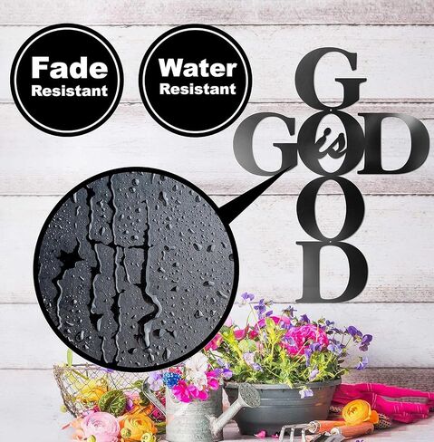 SantaFanta God is Good Metal Signs Decor، ذهبي معدني صليب God is Good Sign جدار ديكور ديني مطبخ ديكور جدار صلبان لديكور المنزل 15 بوصة × 11.5 بوصة (أسود) in Saudi Arabia