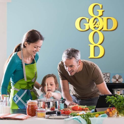 SantaFanta God is Good Metal Signs Decor، ذهبي معدني صليب God is Good Sign جدار ديكور ديني مطبخ ديكور جدار صلبان لديكور المنزل 15 بوصة × 11.5 بوصة (أسود) in Saudi Arabia