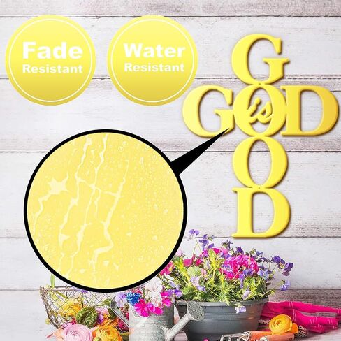 SantaFanta God is Good Metal Signs Decor، ذهبي معدني صليب God is Good Sign جدار ديكور ديني مطبخ ديكور جدار صلبان لديكور المنزل 15 بوصة × 11.5 بوصة (أسود) in Saudi Arabia
