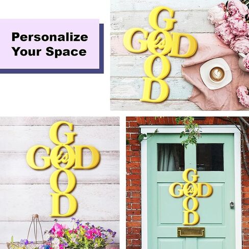 SantaFanta God is Good Metal Signs Decor، ذهبي معدني صليب God is Good Sign جدار ديكور ديني مطبخ ديكور جدار صلبان لديكور المنزل 15 بوصة × 11.5 بوصة (أسود) in Saudi Arabia