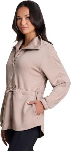 RBX Women's Scuba Anorak Jacket, Buttery Soft Lightweight Drawstring Waist Coat with Pockets Mock Neck All Season Zip Up in Kuwait