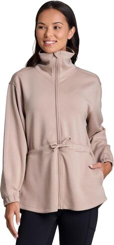 RBX Women's Scuba Anorak Jacket, Buttery Soft Lightweight Drawstring Waist Coat with Pockets Mock Neck All Season Zip Up in Kuwait