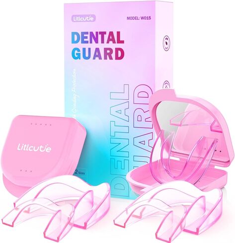 Mouth Guard for Grinding Teeth at Night,Mouth Guard for Sleeping, Mouthguards for Grinding of Teeth, Night Guards for Teeth Grinding- with 2 x 5X Mirror Mouth Guard Case (4 Pack/2 Size) in Kuwait