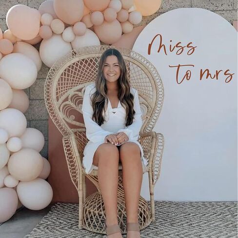 Miss to Mrs Decal -Bridal Shower Decorations Balloon Arch Decal, Photography Background Decal Bridal Shower Welcome Sign for Wedding Engagement Party (Brown Miss to Mrs) in Saudi Arabia