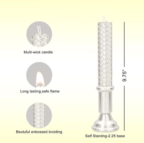 Jerusalem Stand Long Lasting Quality Wax Havdalah Candle (Silver) in Saudi Arabia
