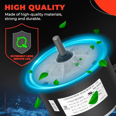 Kondensatorvifte Motor 3S046 Y7S623B548L HB33GQ230 1/10 HP 208-230 Volt Passer for GE Genteq Passer for Carrier，# HC33GE235A HC33GE235 in Saudi Arabia