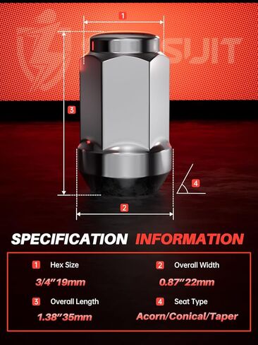 Sposuit M12x1.25 Lug Nuts - Replacement for 1994-2024 Subaru Outback, 2013-2024 Crosstrek, 1997-2024 Forester, 2019-2024 Ascent, 1992-2024 Impreza - Closed End Chrome Lug Nut(20 Pcs) in Kuwait