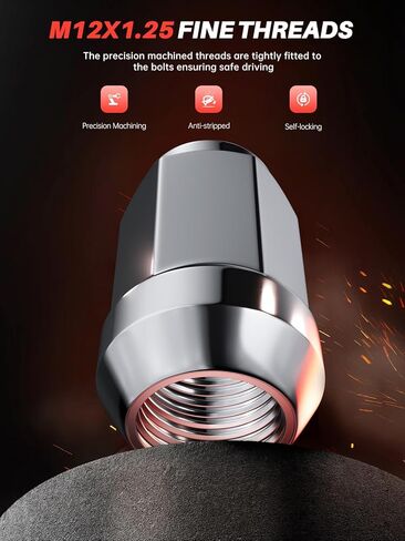 Sposuit M12x1.25 Lug Nuts - Replacement for 1994-2024 Subaru Outback, 2013-2024 Crosstrek, 1997-2024 Forester, 2019-2024 Ascent, 1992-2024 Impreza - Closed End Chrome Lug Nut(20 Pcs) in Kuwait