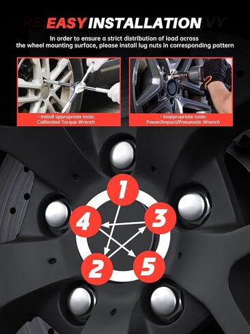 Sposuit M12x1.25 Lug Nuts - Replacement for 1994-2024 Subaru Outback, 2013-2024 Crosstrek, 1997-2024 Forester, 2019-2024 Ascent, 1992-2024 Impreza - Closed End Chrome Lug Nut(20 Pcs) in Kuwait