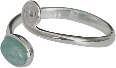 925 Sterling Silver Amazonite Stone Toe Ring/Knuckle Ring - Small Adjustabl Dainty Open Ring | Handmade by MiYa Jewelry Creations (Amazonite) in Saudi Arabia