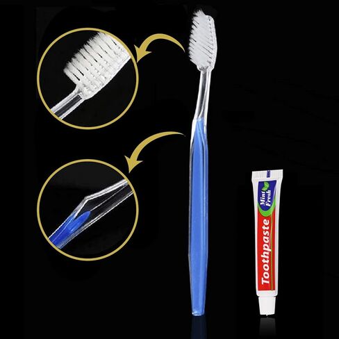 Disposable Toothbrushes with Toothpaste Individually Wrapped Bulk,Hair Brushes in Bulk for Homeless,Travel Hotel Shelter Charity Nursing (100) in Kuwait