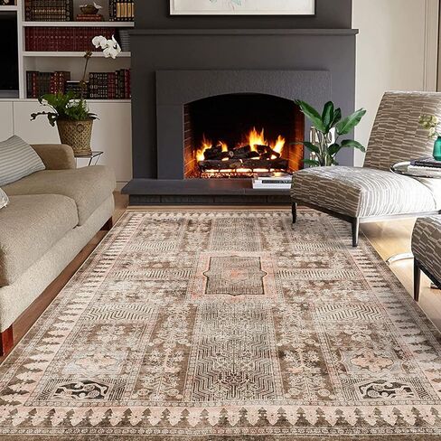 Washable Runner Rug, 2'x8' Non-Slip Vintage Hallway Rug Runner with Rubber Backing, Stain Resistant & Low Pile Faux Wool Distressed Carpet for Bedroom Kitchen Laundry Entrance Grey in Saudi Arabia