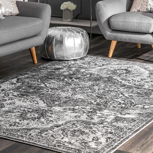 سجادة nuLOOM Maryanne Transitional Medallion Accent، 3x5، رمادي in Saudi Arabia