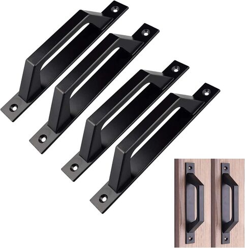KAFENDA 4 pcs Carbon Steel Sliding Barn Door Handle Wood Gate Door Pull Handle 19.6cm in Saudi Arabia