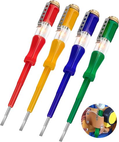 Voltage Tester with Screwdriver Electrical Tester Tool Non Contact Voltage Tester Pen with Range AC 70V-250V,Live/Zero Wire Electric Tester,Pocket-Sized Voltage Detector,Breakpoint Finder in Saudi Arabia