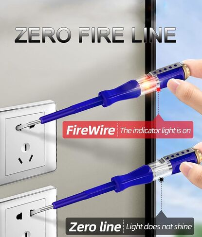 Voltage Tester with Screwdriver Electrical Tester Tool Non Contact Voltage Tester Pen with Range AC 70V-250V,Live/Zero Wire Electric Tester,Pocket-Sized Voltage Detector,Breakpoint Finder in Saudi Arabia