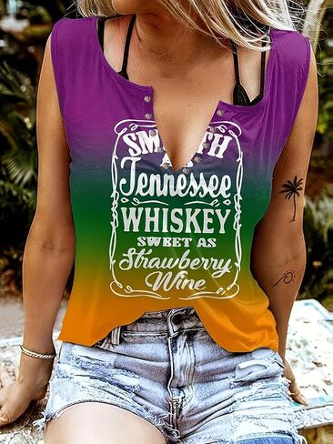 Women's Smooth As Tennessee Whiskey Sweet As Strawberry Wine T Shirt V Neck Ring Hole Short Sleeve Country Music Tee Top in Saudi Arabia