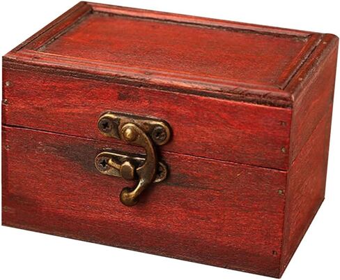 PRETYZOOM 1pc Box Vintage Storage Box Treasure Chest Mini Decor Jewelry Organizer Clear Wooden Treasure Chest Keepsake Wooden Jewelry Holder Pirate Chinese Fir Souvenir Baby in Saudi Arabia