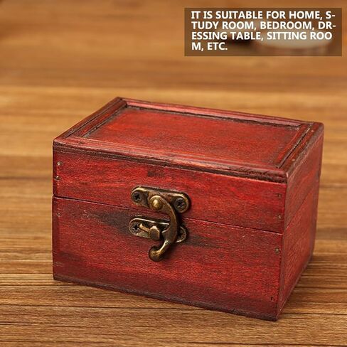 PRETYZOOM 1pc Box Vintage Storage Box Treasure Chest Mini Decor Jewelry Organizer Clear Wooden Treasure Chest Keepsake Wooden Jewelry Holder Pirate Chinese Fir Souvenir Baby in Saudi Arabia