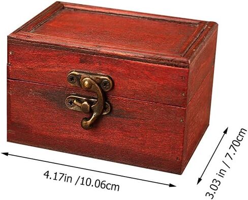 PRETYZOOM 1pc Box Vintage Storage Box Treasure Chest Mini Decor Jewelry Organizer Clear Wooden Treasure Chest Keepsake Wooden Jewelry Holder Pirate Chinese Fir Souvenir Baby in Saudi Arabia