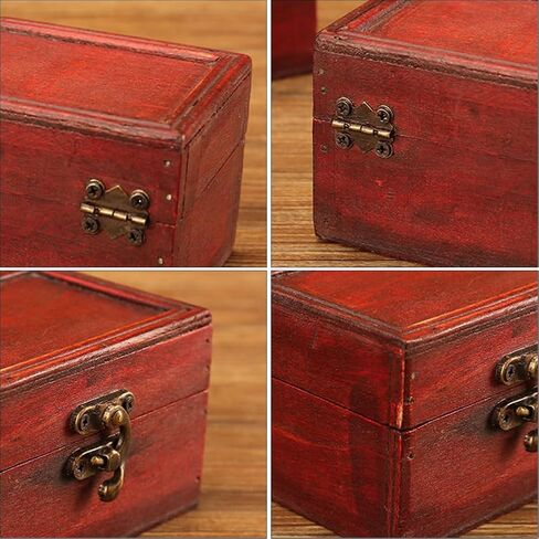 PRETYZOOM 1pc Box Vintage Storage Box Treasure Chest Mini Decor Jewelry Organizer Clear Wooden Treasure Chest Keepsake Wooden Jewelry Holder Pirate Chinese Fir Souvenir Baby in Saudi Arabia