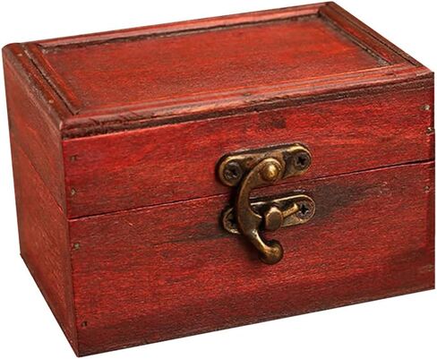 PRETYZOOM 1pc Box Vintage Storage Box Treasure Chest Mini Decor Jewelry Organizer Clear Wooden Treasure Chest Keepsake Wooden Jewelry Holder Pirate Chinese Fir Souvenir Baby in Saudi Arabia