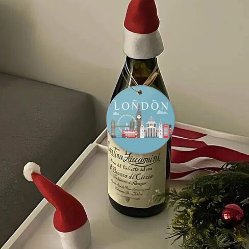 London Christmas Ornaments Ceramic Christmas Tree Decorations Durable Round Hanging Ornament 2.95in in Saudi Arabia