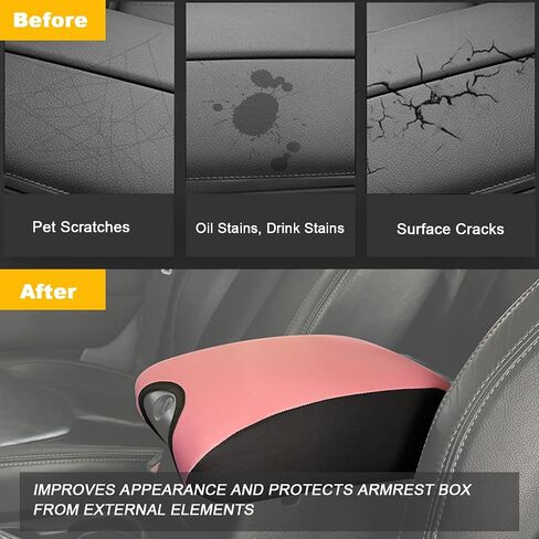 Center Console Cover Armrest Cushion Mat Pad Cover for Jeep Wrangler JK JKU 2011-2018,Neoprene Armrest Box Cover,Black in Saudi Arabia
