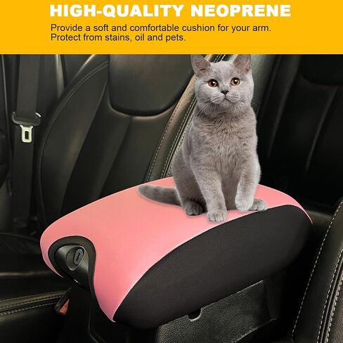 Center Console Cover Armrest Cushion Mat Pad Cover for Jeep Wrangler JK JKU 2011-2018,Neoprene Armrest Box Cover,Black in Saudi Arabia