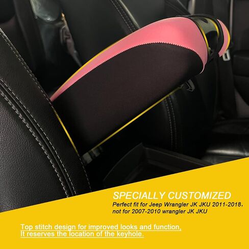 Center Console Cover Armrest Cushion Mat Pad Cover for Jeep Wrangler JK JKU 2011-2018,Neoprene Armrest Box Cover,Black in Saudi Arabia