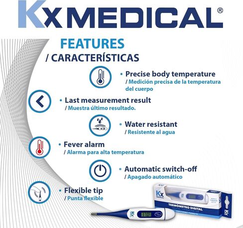 Digital Thermometer Flexible Tip/Measurement of Body Temperature Termometro Digital con Punta Flexible/Medicion de la Temperatura Corporal in Saudi Arabia