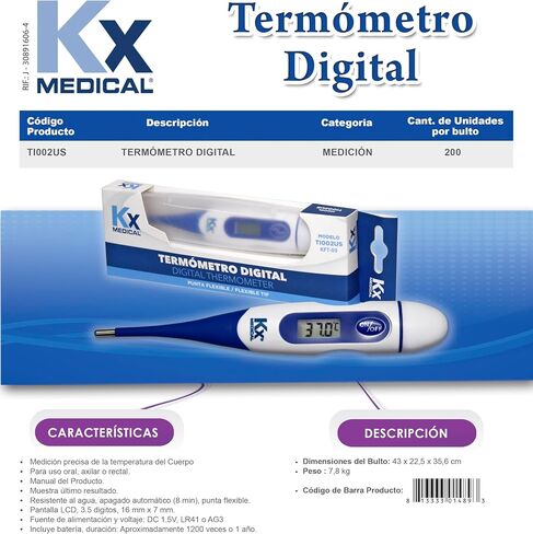 Digital Thermometer Flexible Tip/Measurement of Body Temperature Termometro Digital con Punta Flexible/Medicion de la Temperatura Corporal in Saudi Arabia