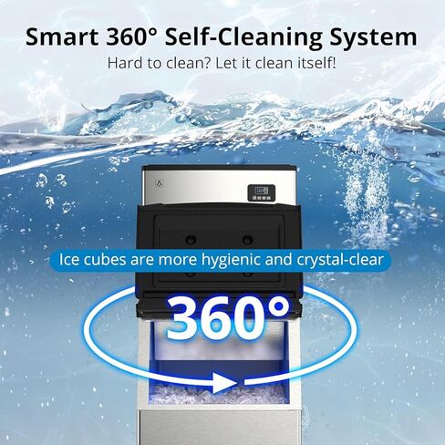 آلة صنع الثلج التجارية Zstar 400 رطل/24 ساعة، آلة صنع الثلج الكبيرة مع تخزين ثلج 300 رطل، التنظيف الذاتي، آلة صنع الثلج الصناعية، صانع الثلج القائم بذاته من الفولاذ المقاوم للصدأ للمطاعم التجارية in Kuwait