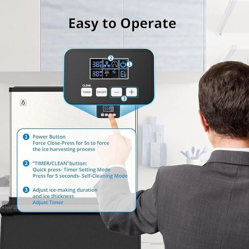 آلة صنع الثلج التجارية Zstar 400 رطل/24 ساعة، آلة صنع الثلج الكبيرة مع تخزين ثلج 300 رطل، التنظيف الذاتي، آلة صنع الثلج الصناعية، صانع الثلج القائم بذاته من الفولاذ المقاوم للصدأ للمطاعم التجارية in Kuwait