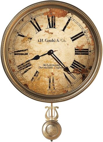 هوارد ميلر ج.ه. ساعة حائط Gould and Co. III 620-441 بندول نحاسي عتيق مقاس 15 بوصة مع توفير التوقيت الصيفي التلقائي وحركة كوارتز in Saudi Arabia
