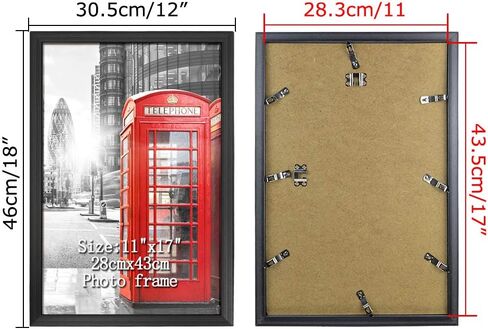 Calenzana 11x17 Picture Frames Set of 3, Wall Gallery Photo Frame for 11 x 17 Poster, Black in Saudi Arabia
