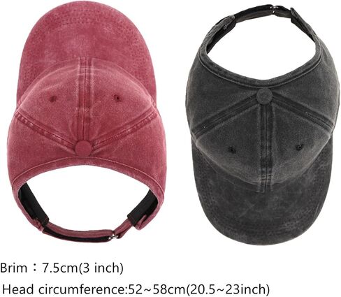 Women's Backless Baseball Caps for Curly Hair, Satin Lined, 2 Pack in Saudi Arabia
