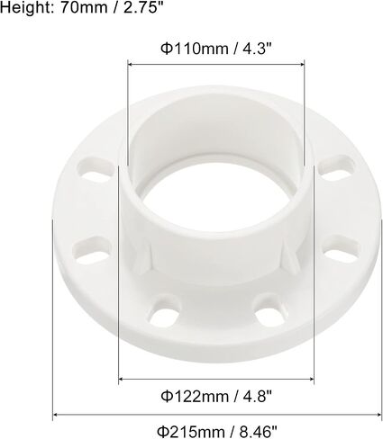 تركيب أنابيب PVC مقاس 50 مم من PATIKIL، موصل اقتران مقبس أنبوب شفة لتوصيل أنابيب OD مقاس 50 مم، أبيض in Saudi Arabia