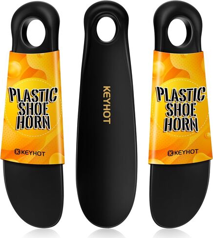 KEYHOT Plastic Shoe Horn Small -9 Inch Shoehorn with Handle - 3 Pack Mini Shoe Horns Short for Kids Shoe Horn Travel (Blue + Black + Grey) in Saudi Arabia