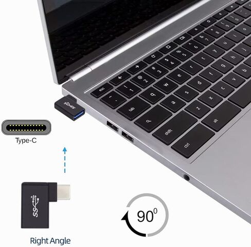 Xiwai 180 درجة لأعلى ولأسفل بزاوية Type-C USB-C OTG إلى USB 3.0 أنثى تمديد محول للهاتف الخليوي والكمبيوتر اللوحي in Saudi Arabia