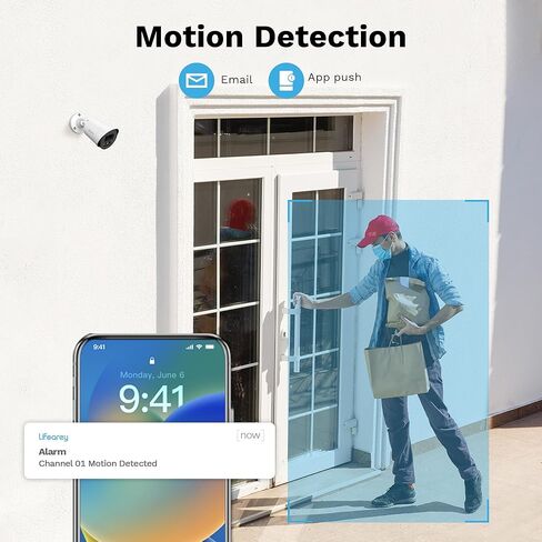 نظام كاميرا أمان PoE 5MP، 8MP/4K 8CH NVR و4 كاميرات مراقبة خارجية سلكية 5MP، مجموعات NVR للمراقبة المنزلية مع محرك أقراص ثابتة سعة 2 تيرابايت، رؤية ليلية ملونة، وصول عن بعد in Kuwait