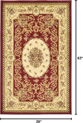 مجموعة لوم فرساي الفريدة من نوعها، سجادة منطقة ذات ميدالية كلاسيكية تقليدية (6' 0 × 6' 0 دائرية، أخضر/عاجي) in Saudi Arabia