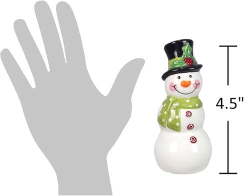 The Bridge Collection 4.5" Winter Snowman Salt and Pepper Shaker Set - 2 Piece Set - Snowmen Christmas Holiday Kitchen Items - Fun Salt and Pepper Shakers for Wintery Home Decor in Saudi Arabia