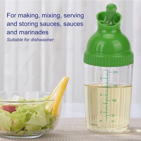 200ml Salad Dressing Shaker Container Condiment Bottles Salad Dressing Bottles Leakage Proof Salad Dressing Jar with Lid for Kitchen (Green) in Saudi Arabia